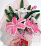 Pink & White Christmas Everlasting Flower Arrangement – Handmade - Image 2