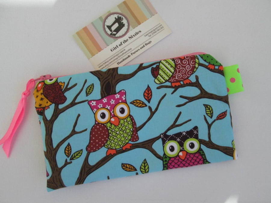 Owls  Make Up Bag  Pencil Case
