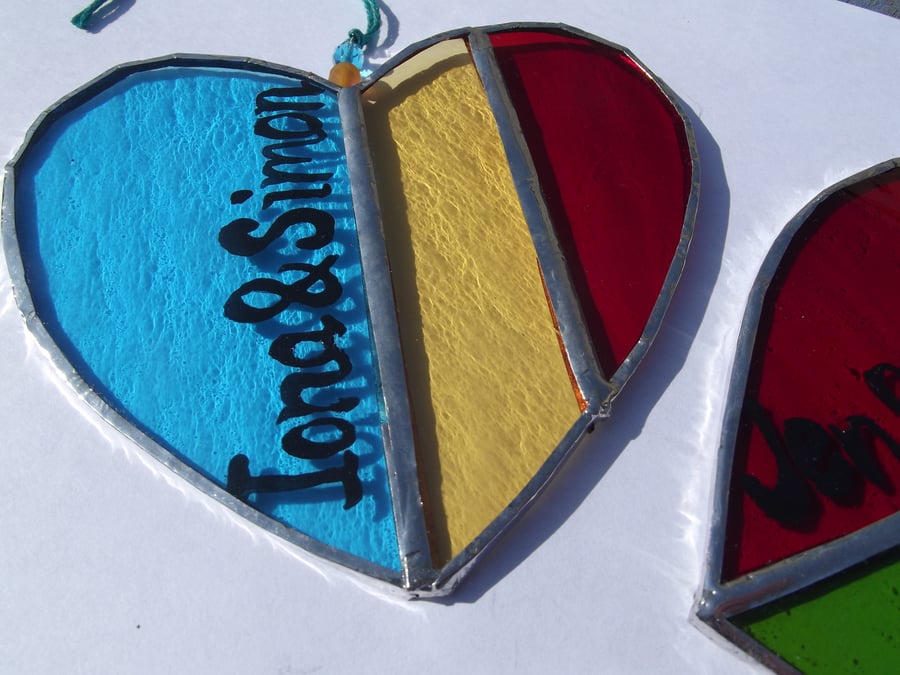 Special Personalised Glass Hearts 