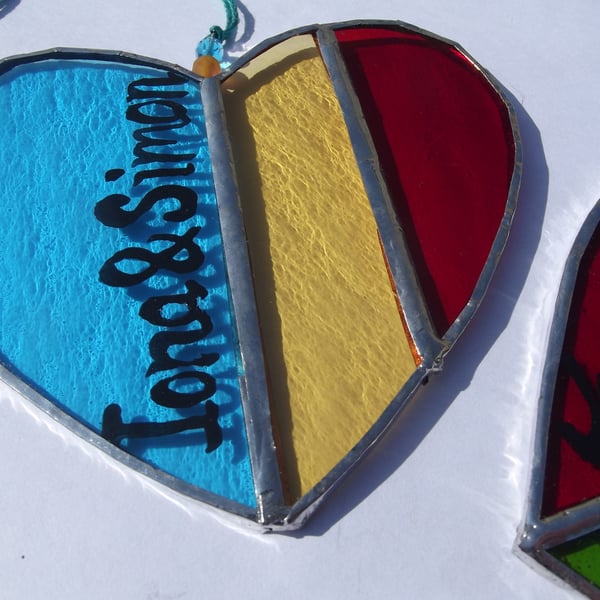 Special Personalised Glass Hearts 