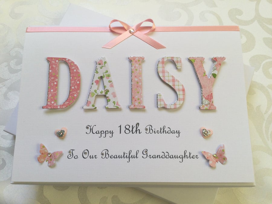 Personalised Birthday Card Gift Boxed Daughter Granddaughter 16 18 21 Any Age 