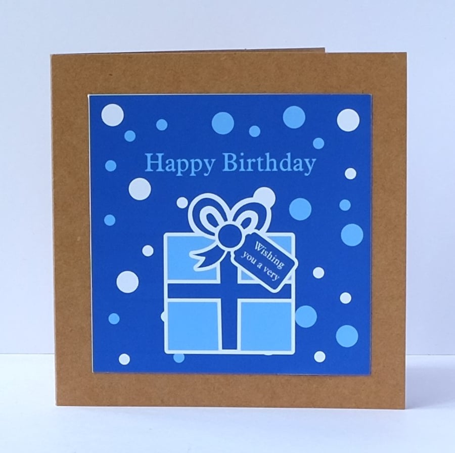 'Colourful Card' Men's Birthday Present Card with Spots
