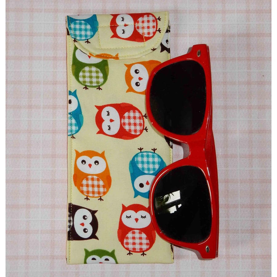 Glasses case - Owls yellow