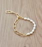 Pearl and Gold Chain Bracelet - Image 2
