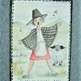 Original hand painted St David's Day card ( ref F 443)