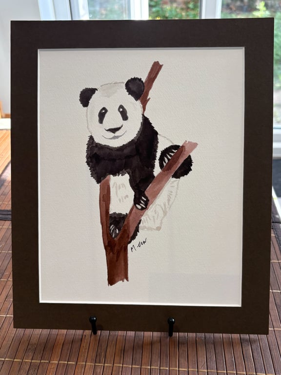Panda Bear Original Watercolour 