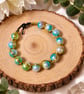 Handmade Multicolour Pearl Bead Gold Wire Bracelet Gift for Her