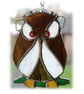SOLD Owl Suncatcher Stained Glass Handmade Bird Too Wit Too Woo 020 - Image 4