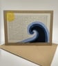 Fabric Collage 'Great Wave' Greetings Card - Birthday Card - Blank Card - Image 2