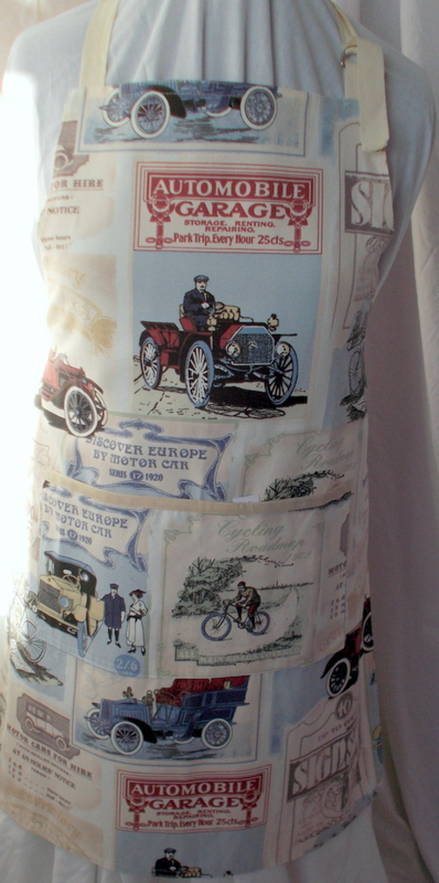 Hand made full apron vintage car posters