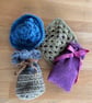 Lot of 3 Handmade crochet or knitted lavender sachets randomly selected - Image 5