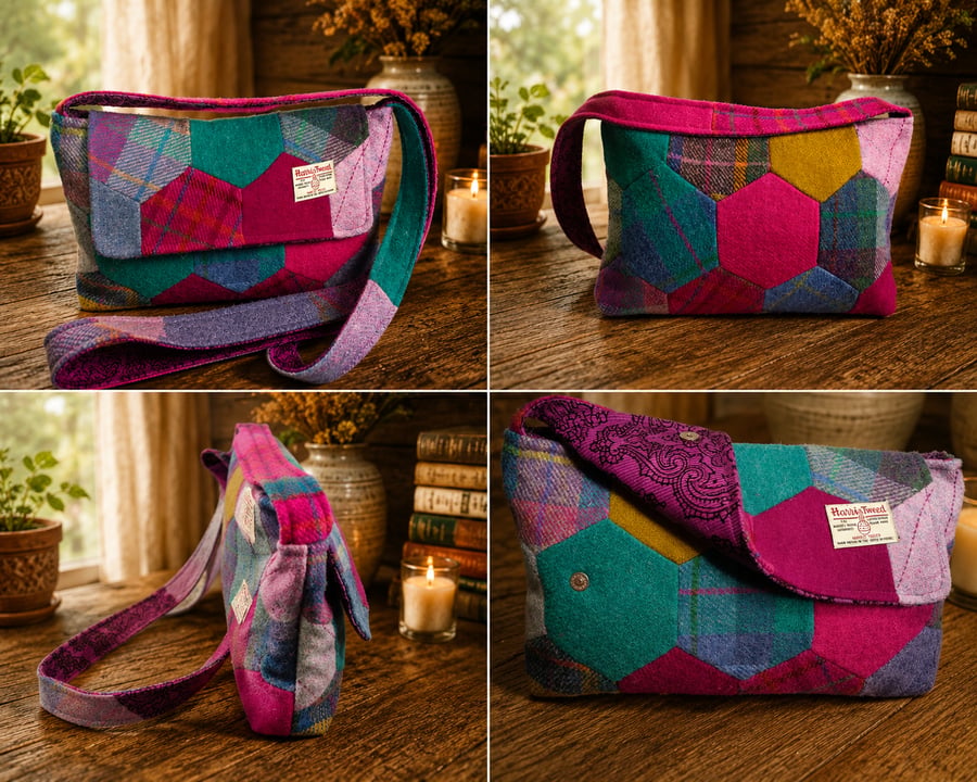 Harris Tweed "Hexi" Crossbody Bag