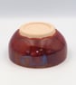 Stoneware Japanese inspired tea bowl, red with blue accents. - Image 4