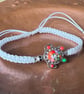 White Turtle Bracelet - Macrame Friendship Adjustable Bracelet - Image 2