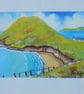 Mwnt Beach and Church, Cardigan Bay, Original Watercolour, in 9.5 x 7x5'' Frame - Image 2