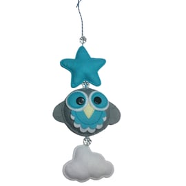 Owl mobile kit - Felt kit, embroidery kit, nursery decorations