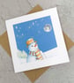 Christmas Card Snowman Moon - Image 3