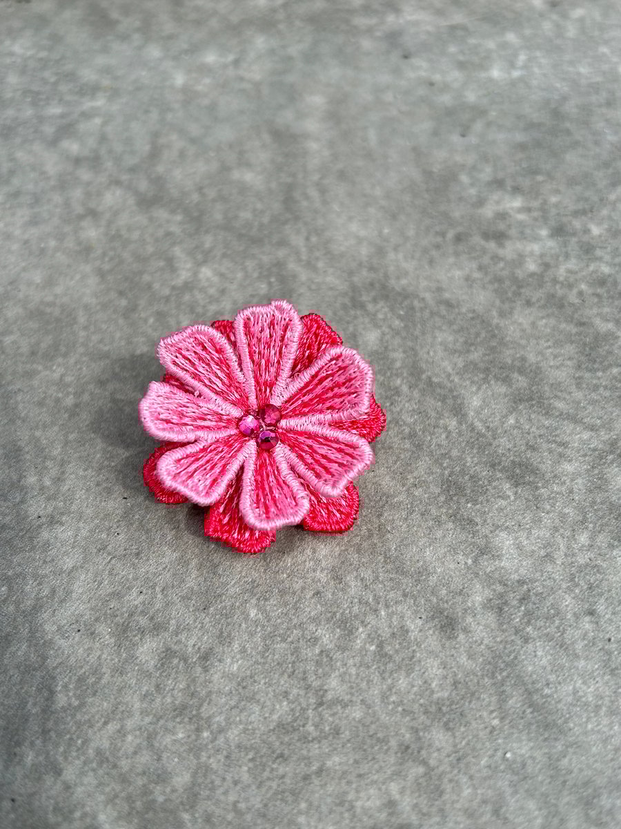 Pink Flower lace Brooch