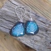 slate leaf earrings with sterling silver hooks 