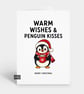 Funny Christmas Card - Cute Penguin Kisses