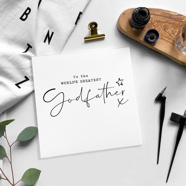 GODFATHER birthday card - blank card