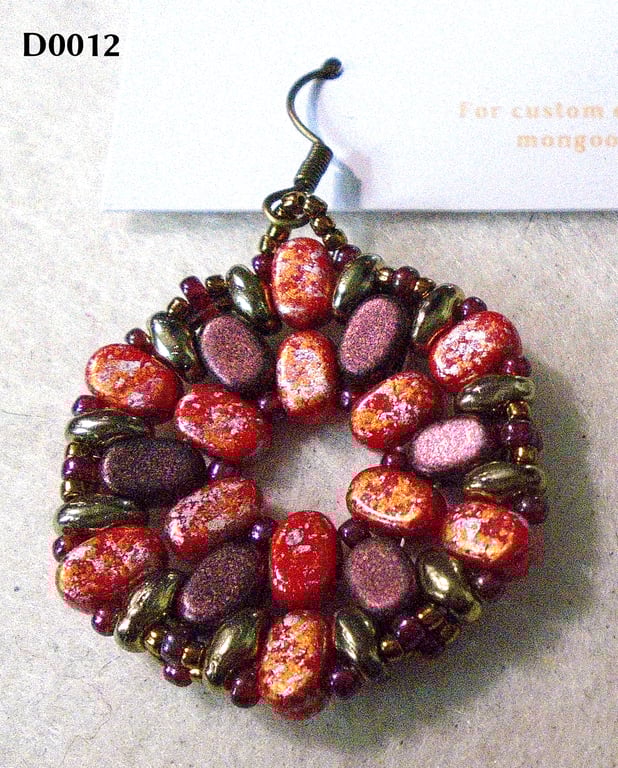 Hexagonal bead earrings (customisable)