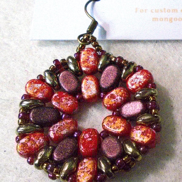 Hexagonal bead earrings (customisable)