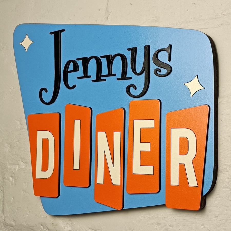 Personalised 50's style American diner sign