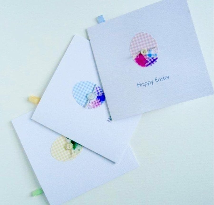 Easter Cards,'Embellished Egg',Handmade Cards 3pk