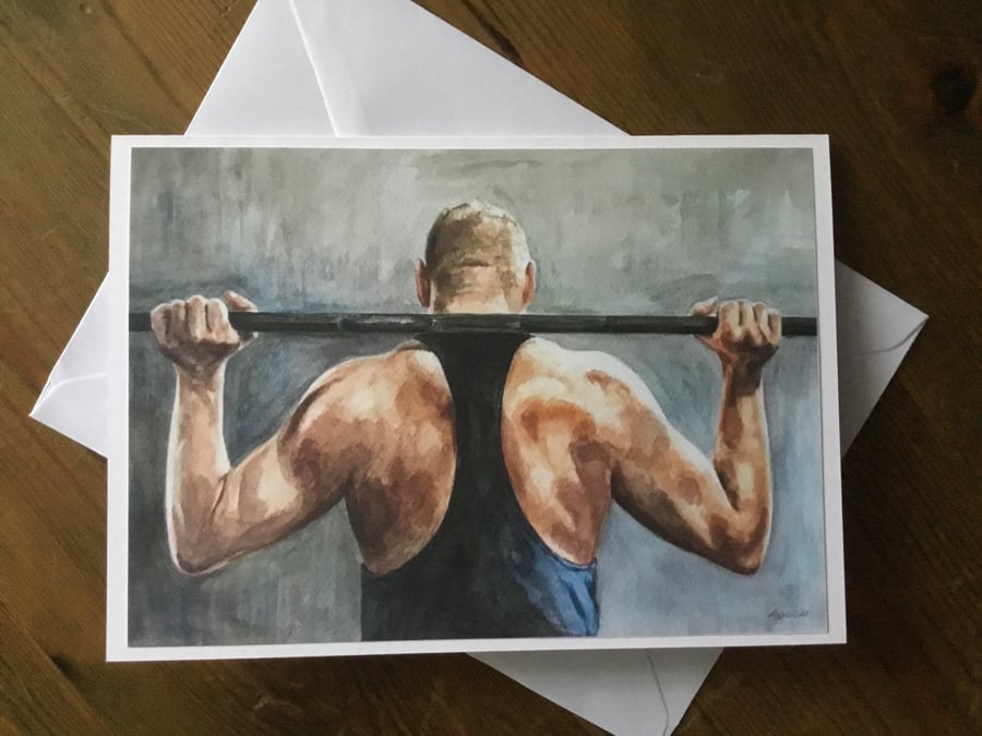 Weight Lifting Art Card