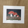 Fly Agaric, original reduction lino print