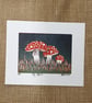 Fly Agaric, original reduction lino print