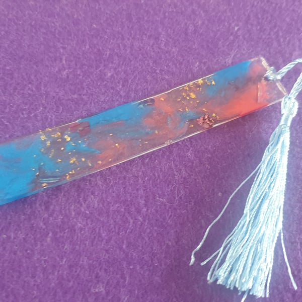 Red, blue and gold bookmark