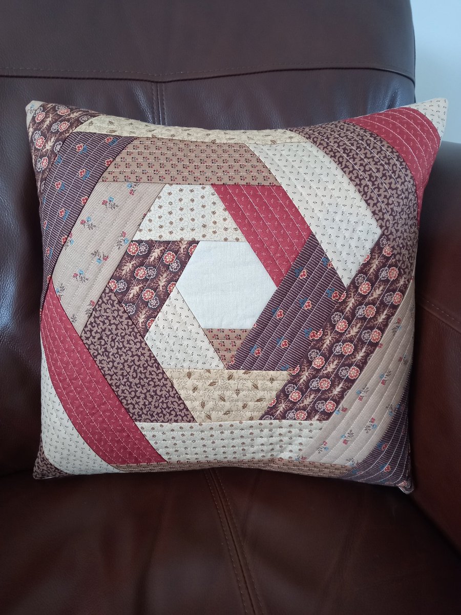 Quilted Stripy Colours Cushion, Fall Quilted Cushion