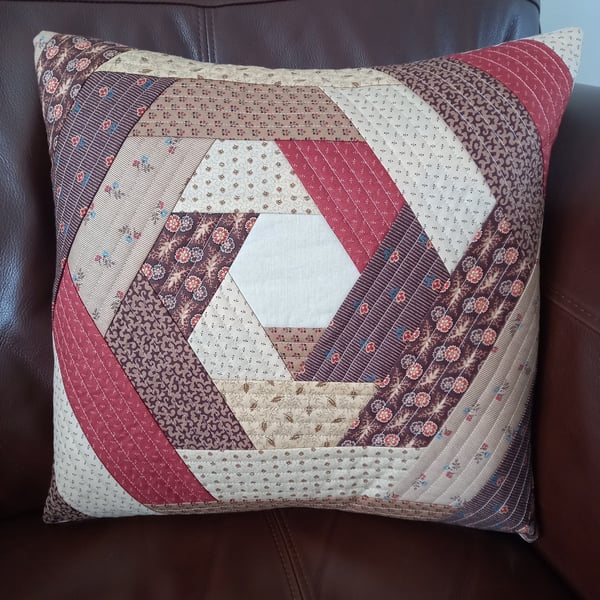 Quilted Stripy Colours Cushion, Fall Quilted Cushion