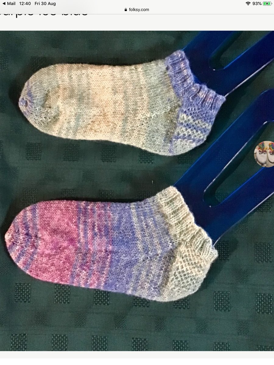 Ice blue mix no show socks for Sheila 