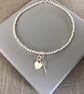 Sterling Silver Heart & Angel Wing Charm Bracelet, Personalised Jewellery - Image 4