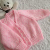 16" Pink Print Baby V Neck Cardigan 