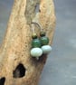 Earrings, silver green moss agate, amazonite drop earrings. - Image 8