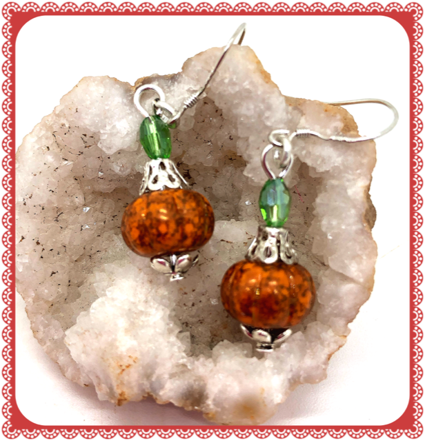 OOAK Pumpkin earrings