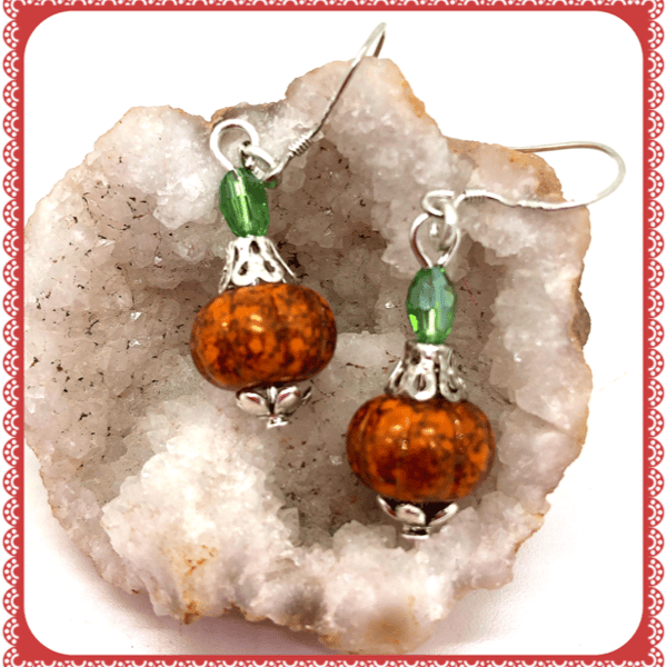 OOAK Pumpkin earrings