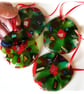 Holly Wreath Tree Decoration Dichroic Fused Glass Handmade Christmas - Image 2