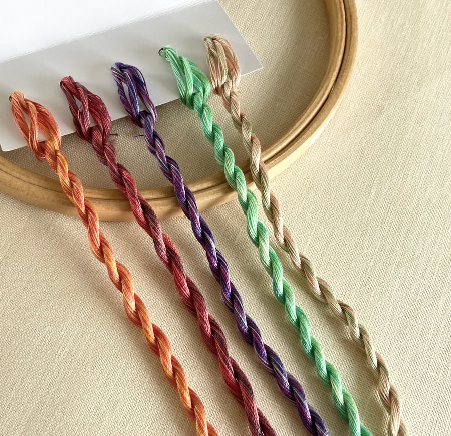 Fine Perle 16 Variegated Embroidery Thread - Highland Sunset