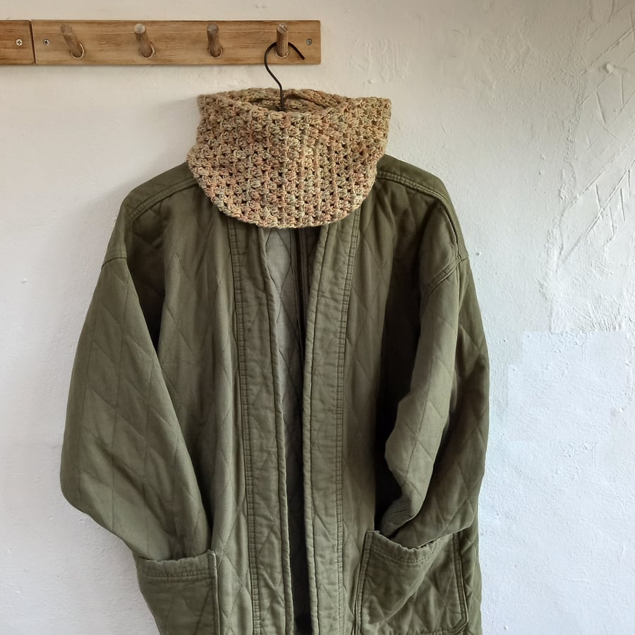 Crochet Pattern PDF - Sarsen Cowl Scarf - V-stitch Snood - Cotton - Vegan