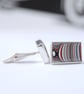 Oblong fordite cufflinks (silver swivel backs) - Image 3