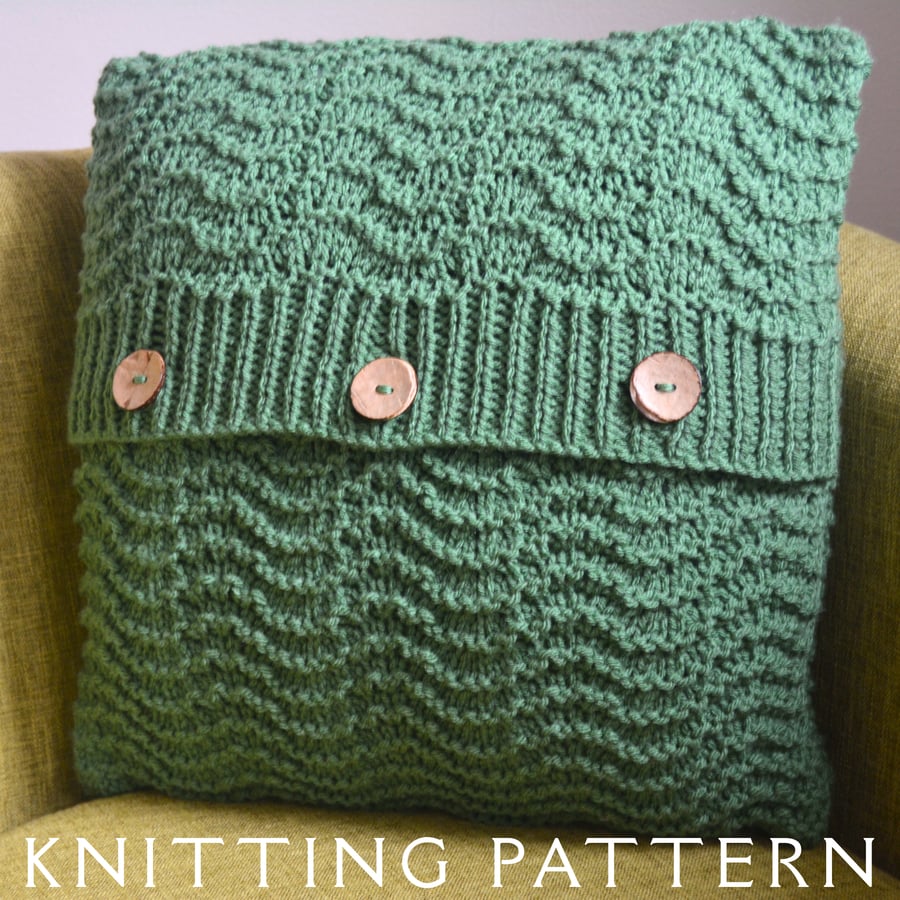 Cushion Cover Knitting Pattern Making Waves Printed Copy