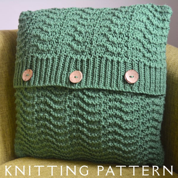 Cushion Cover Knitting Pattern Making Waves Printed Copy