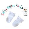 Reserved for Tina - Salty Sailor Socks - White Lace Ankle Socks