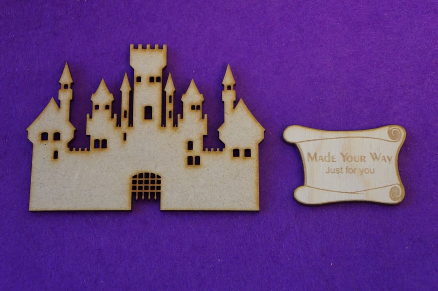 MDF Fairytale Castle G 10cm - Laser cut wooden shape 