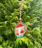 Mushrooms Hand Painted Wood Slice Ornament, Fly Agaric Mushrooms - Image 4